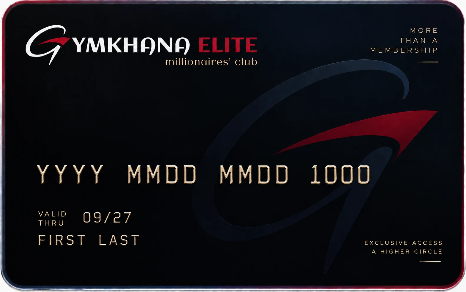 Gymkhana Elite membership card